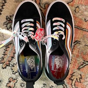 Vans Old Skool Sentry Pride Black & White Platform Shoes